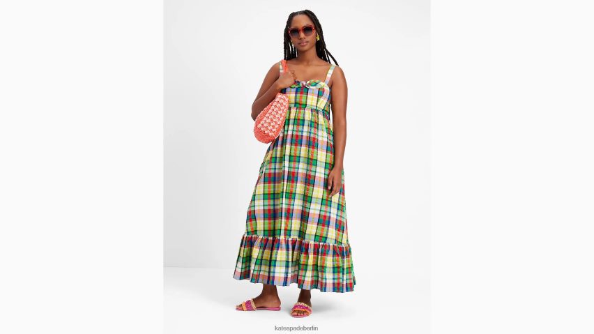 de Kate Spade Frauen Küstenkleid mit karierter Schleife multi NB82J2710 Bekleidung