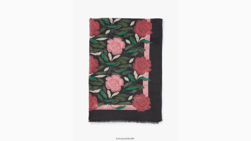 de Kate Spade Frauen Langer Rosengarten-Schal Schwarz NB82J21460 Zubehör