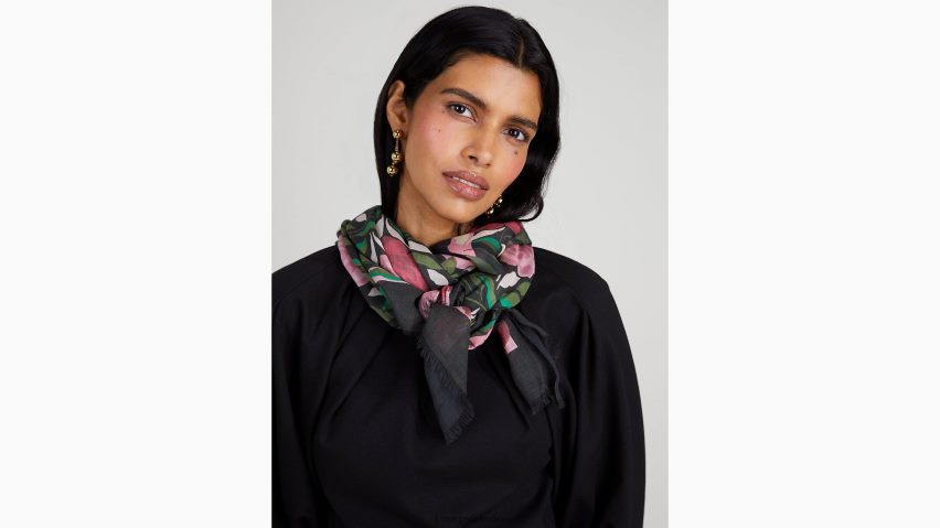 de Kate Spade Frauen Langer Rosengarten-Schal Schwarz NB82J21460 Zubehör