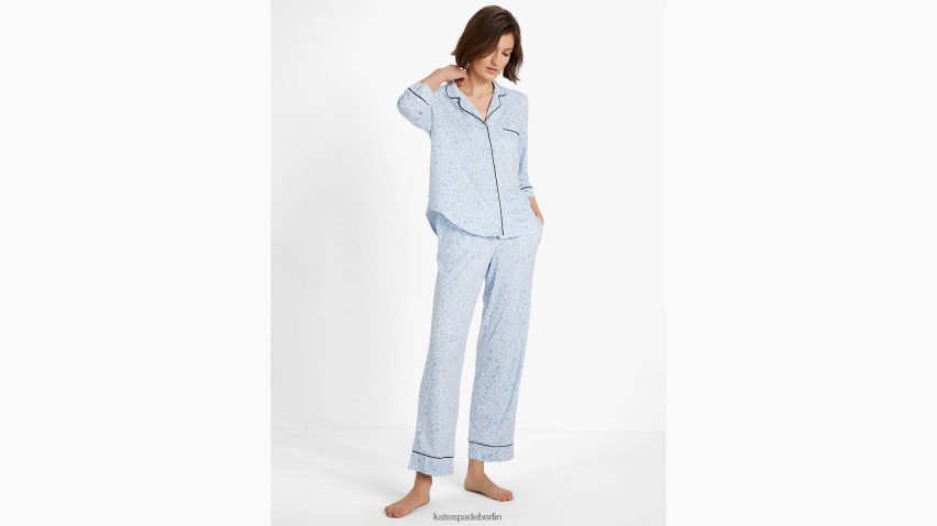 de Kate Spade Frauen Langes Pyjama-Set Blumenfelddruck NB82J2840 Bekleidung