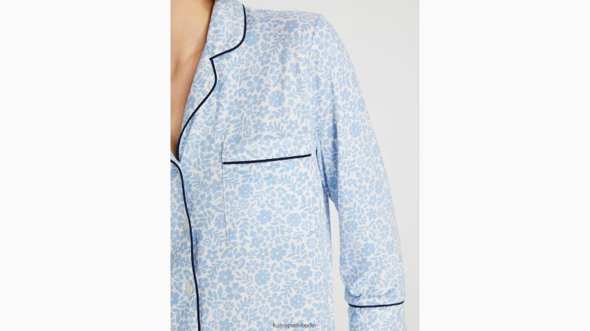 de Kate Spade Frauen Langes Pyjama-Set Blumenfelddruck NB82J2840 Bekleidung