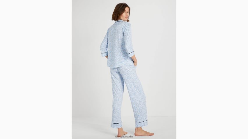 de Kate Spade Frauen Langes Pyjama-Set Blumenfelddruck NB82J2840 Bekleidung