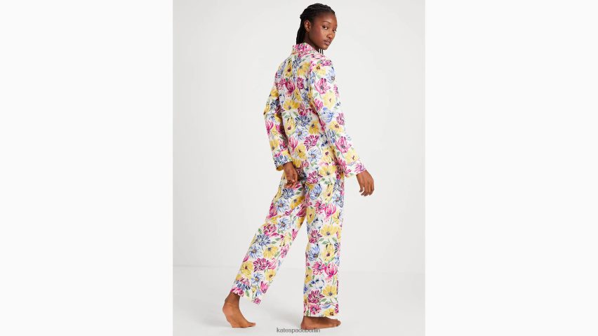 de Kate Spade Frauen Langes Pyjama-Set bemalte Tulpen NB82J2826 Bekleidung