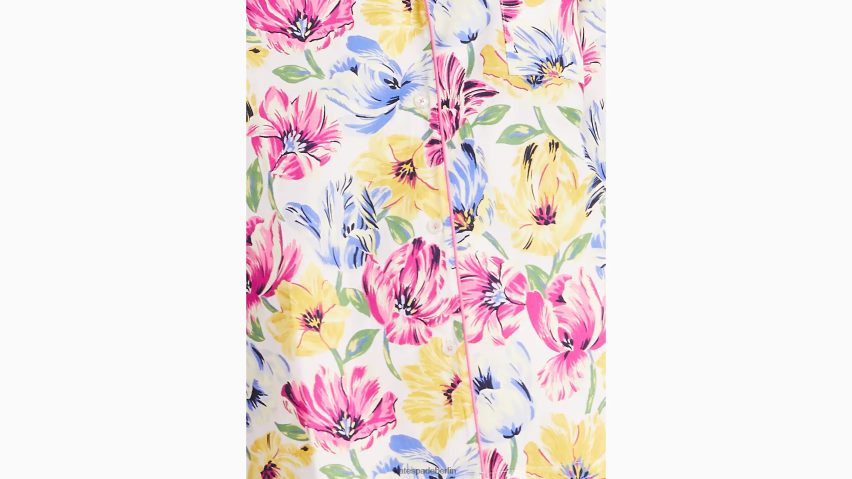 de Kate Spade Frauen Langes Pyjama-Set bemalte Tulpen NB82J2826 Bekleidung