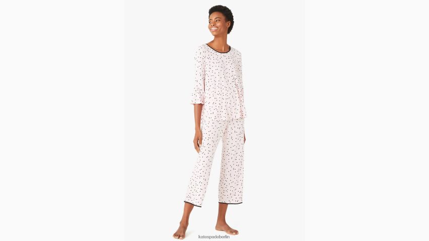 de Kate Spade Frauen Langes Pyjama-Set mit rosa Punkten rosa Punkt NB82J2834 Bekleidung