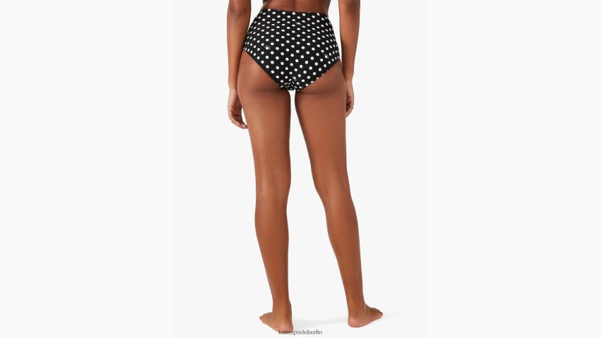 de Kate Spade Frauen Lia Dot-Bikinihose mit hoher Taille Schwarz NB82J2808 Bekleidung