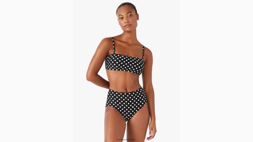 de Kate Spade Frauen Lia Dot-Bikinioberteil mit eckigem Ausschnitt Schwarz NB82J2807 Bekleidung