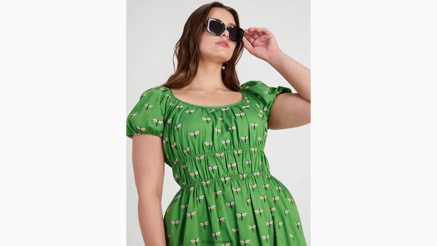 de Kate Spade Frauen Libellen-Riviera-Kleid ks grün NB82J2736 Bekleidung