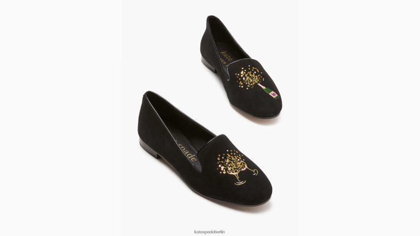 de Kate Spade Frauen Lounge-Fizzy-Slipper Schwarz NB82J2626 Schuhwerk