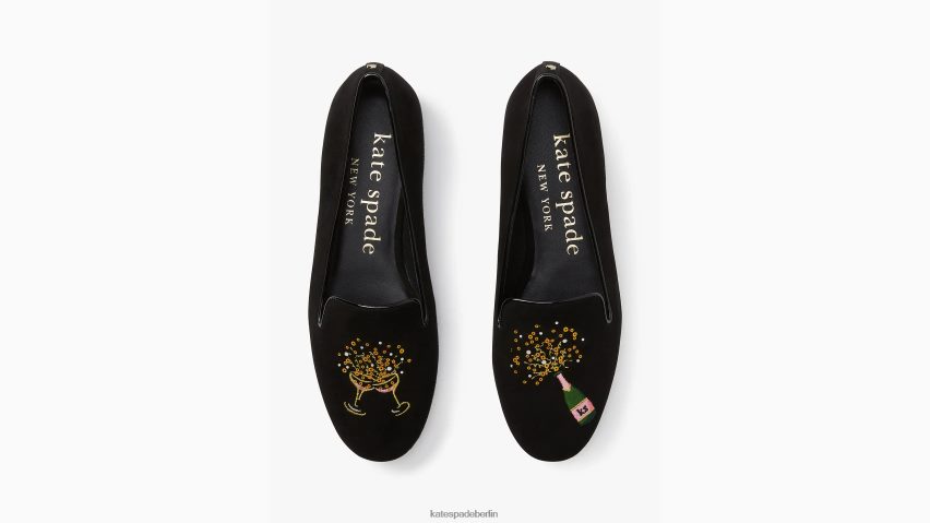 de Kate Spade Frauen Lounge-Fizzy-Slipper Schwarz NB82J2626 Schuhwerk