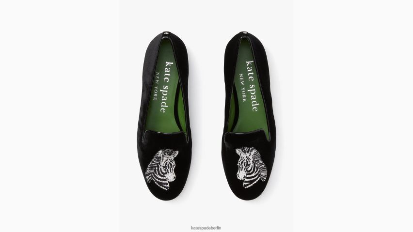 de Kate Spade Frauen Lounge-Zebra-Loafer Schwarz NB82J2667 Schuhwerk