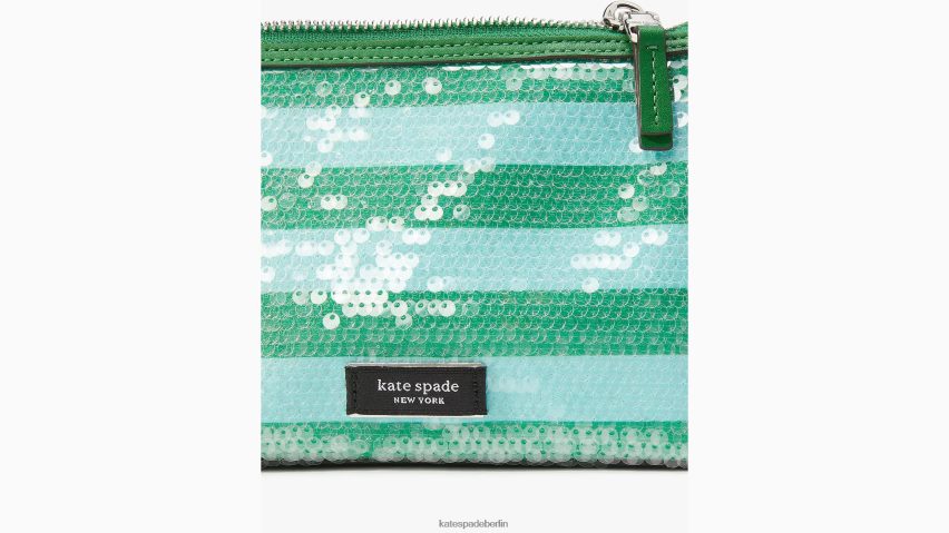 de Kate Spade Frauen Lulu Seaside Stripe East West Pochette mit Pailletten frisches Grün multi NB82J219 Zubehör