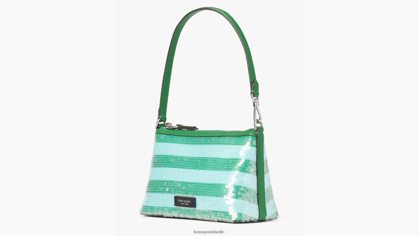 de Kate Spade Frauen Lulu Seaside Stripe East West Pochette mit Pailletten frisches Grün multi NB82J219 Zubehör