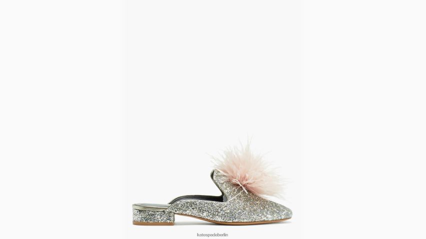 de Kate Spade Frauen Marabu-Pantoletten Gold-Silber NB82J2630 Schuhwerk