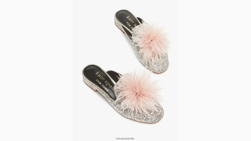 de Kate Spade Frauen Marabu-Pantoletten Gold-Silber NB82J2630 Schuhwerk
