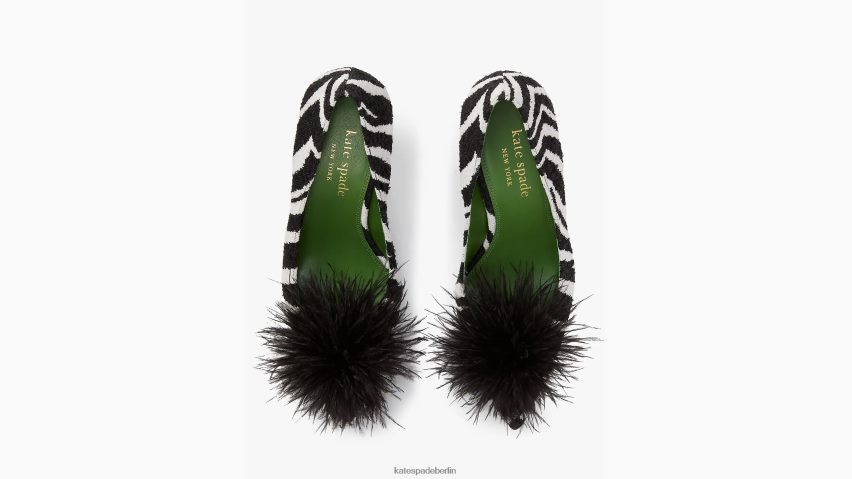 de Kate Spade Frauen Marabu-Pumpen Zebra schwarz/creme NB82J2617 Schuhwerk