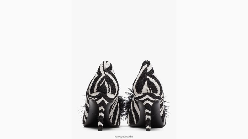 de Kate Spade Frauen Marabu-Pumpen Zebra schwarz/creme NB82J2617 Schuhwerk