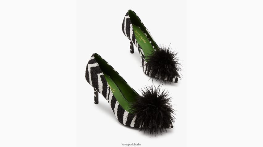 de Kate Spade Frauen Marabu-Pumpen Zebra schwarz/creme NB82J2617 Schuhwerk