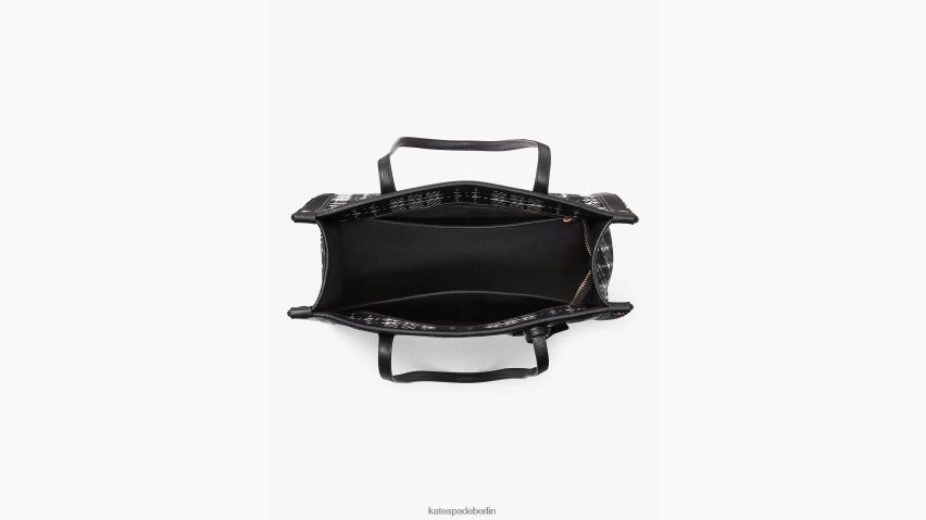 de Kate Spade Frauen Marktübliche mittelgroße Tragetasche aus kariertem Jacquard schwarz-multi NB82J2334 Zubehör