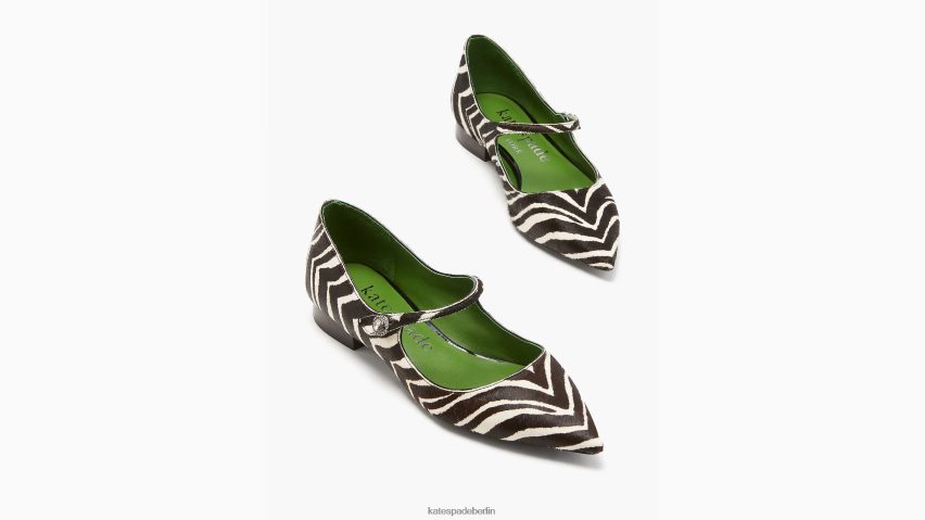 de Kate Spade Frauen Maya-Wohnungen Zebra schwarz/creme NB82J2608 Schuhwerk