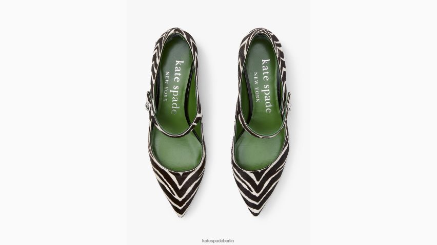 de Kate Spade Frauen Maya-Wohnungen Zebra schwarz/creme NB82J2608 Schuhwerk