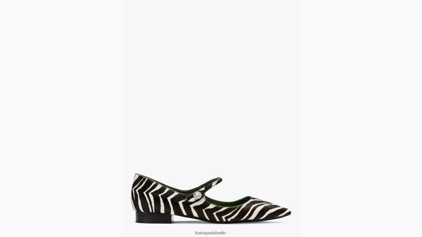 de Kate Spade Frauen Maya-Wohnungen Zebra schwarz/creme NB82J2608 Schuhwerk