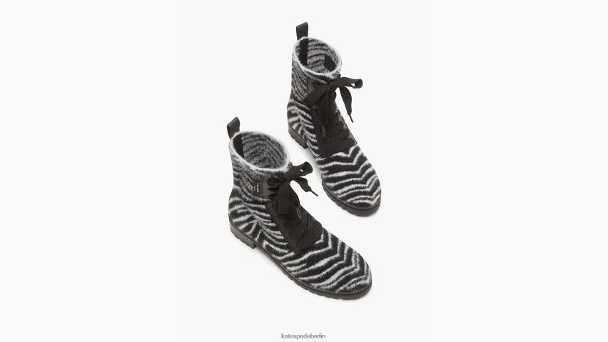 de Kate Spade Frauen Merigue-Kampfstiefel Zebra schwarz/creme NB82J2662 Schuhwerk