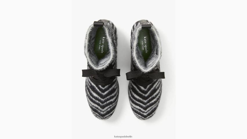 de Kate Spade Frauen Merigue-Kampfstiefel Zebra schwarz/creme NB82J2662 Schuhwerk