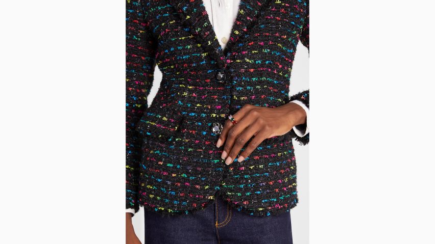 de Kate Spade Frauen Metallic-Tweed-Blazer schwarz-multi NB82J2887 Bekleidung