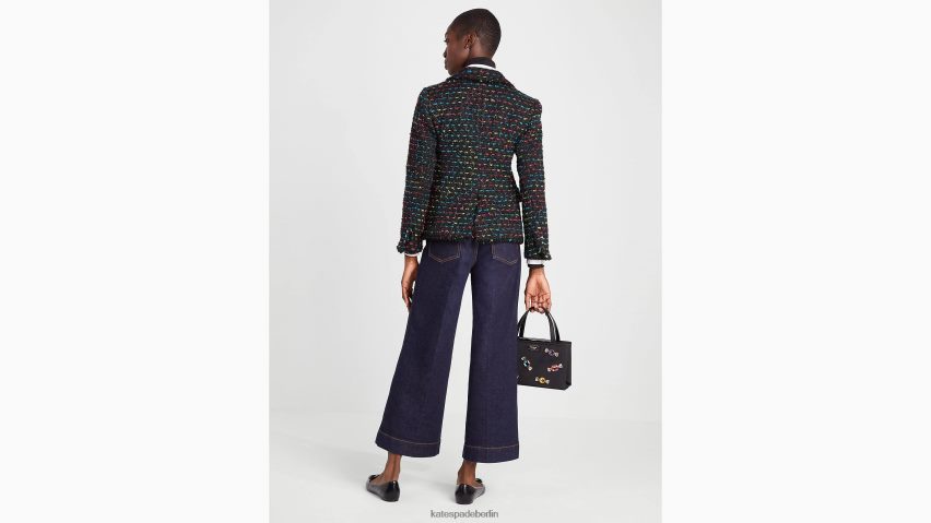 de Kate Spade Frauen Metallic-Tweed-Blazer schwarz-multi NB82J2887 Bekleidung