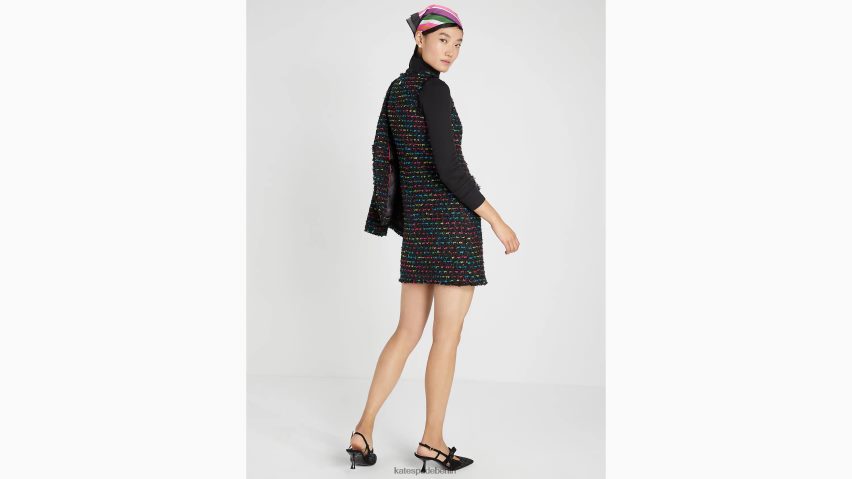 de Kate Spade Frauen Metallic-Tweed-Kleid schwarz-multi NB82J2940 Bekleidung