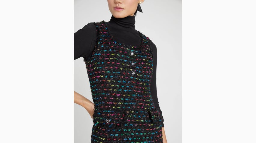 de Kate Spade Frauen Metallic-Tweed-Kleid schwarz-multi NB82J2940 Bekleidung