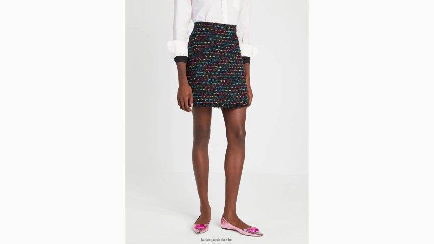 de Kate Spade Frauen Metallic-Tweedrock schwarz-multi NB82J2927 Bekleidung