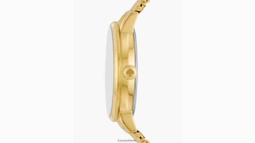 de Kate Spade Frauen Metro-Armbanduhr aus goldfarbenem Edelstahlgewebe Gold NB82J21198 Zubehör