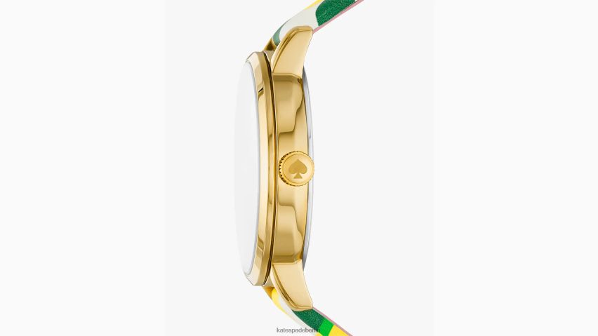 de Kate Spade Frauen Metro zitronengelbe Lederuhr Weiß NB82J21149 Zubehör