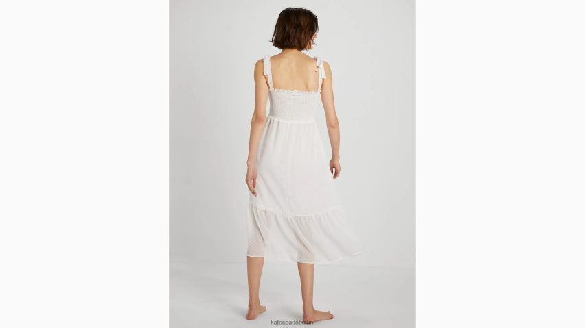 de Kate Spade Frauen Midi-Hemd cremefarbener Punkt NB82J2838 Bekleidung