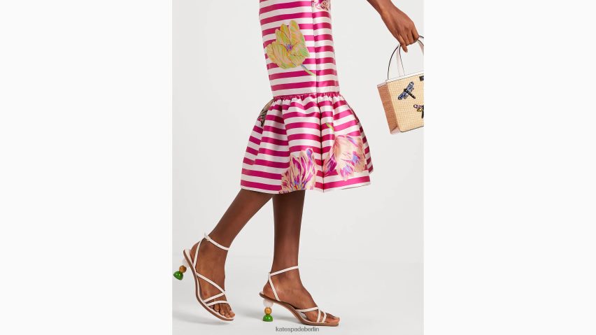 de Kate Spade Frauen Midirock mit Tulpenstreifen Rosa Pflaume NB82J2737 Bekleidung