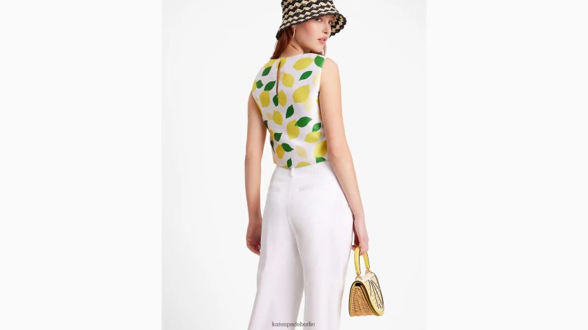 de Kate Spade Frauen Mikado-Schale mit Zitrone beträufeln Creme NB82J2714 Bekleidung