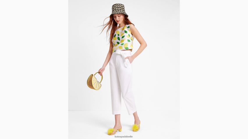 de Kate Spade Frauen Mikado-Schale mit Zitrone beträufeln Creme NB82J2714 Bekleidung