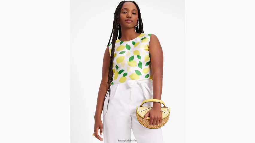 de Kate Spade Frauen Mikado-Schale mit Zitrone beträufeln Creme NB82J2714 Bekleidung