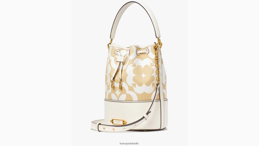 de Kate Spade Frauen Mittelgroße Beuteltasche aus Bast-Gramercy-Bast mit Blumenmonogramm creme multi NB82J2312 Zubehör