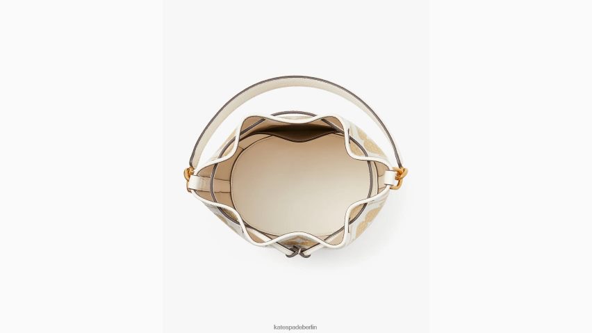 de Kate Spade Frauen Mittelgroße Beuteltasche aus Bast-Gramercy-Bast mit Blumenmonogramm creme multi NB82J2312 Zubehör