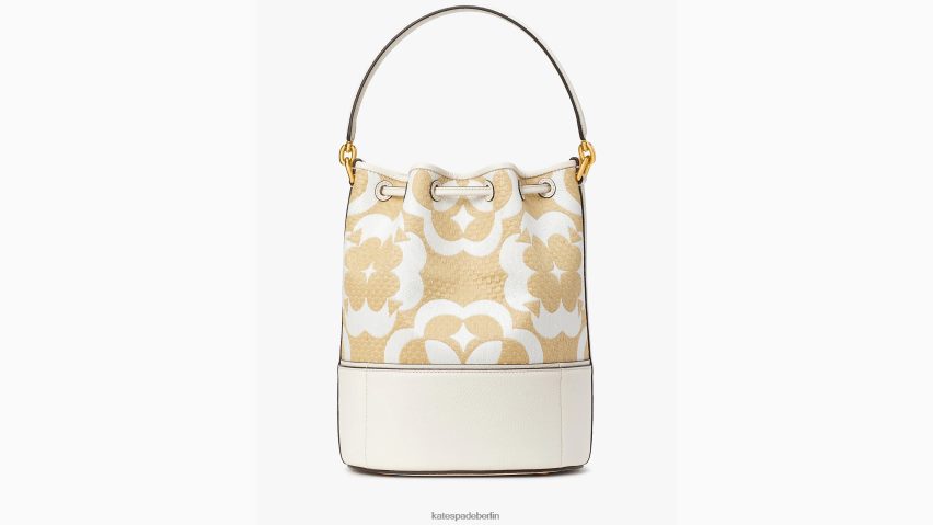 de Kate Spade Frauen Mittelgroße Beuteltasche aus Bast-Gramercy-Bast mit Blumenmonogramm creme multi NB82J2312 Zubehör