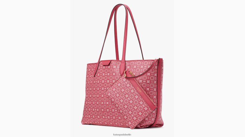 de Kate Spade Frauen Mittelgroße Sutton-Tasche mit Blumenmonogramm Himbeermarmelade multi NB82J2295 Zubehör