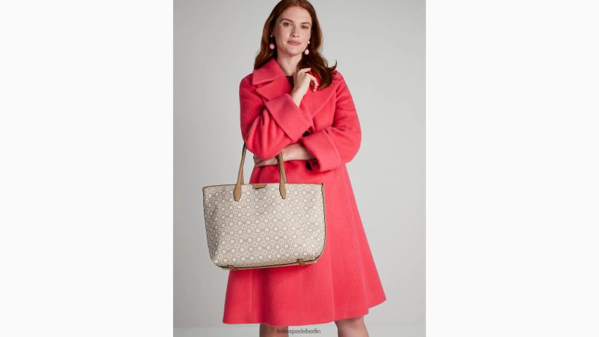 de Kate Spade Frauen Mittelgroße Sutton-Tasche mit Blumenmonogramm natürliches Multi NB82J2296 Zubehör