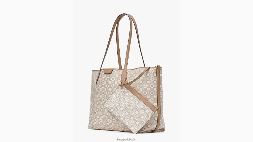 de Kate Spade Frauen Mittelgroße Sutton-Tasche mit Blumenmonogramm natürliches Multi NB82J2296 Zubehör