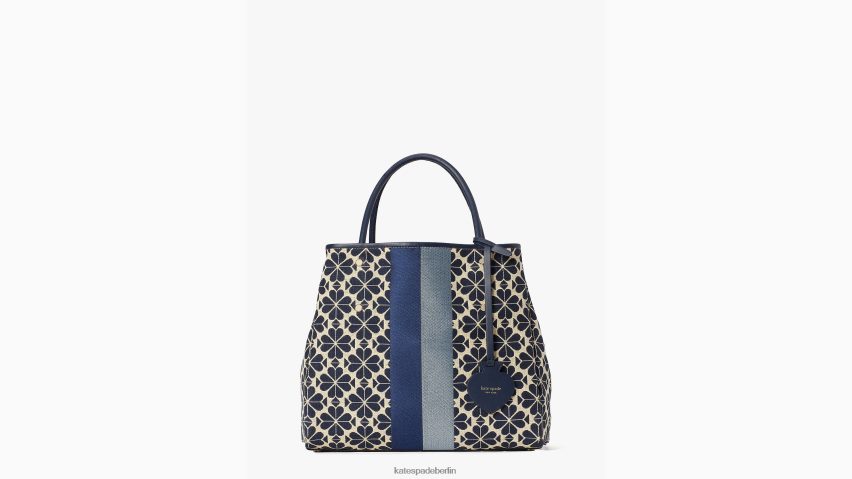 de Kate Spade Frauen Mittelgroße Tragetasche mit Blumen-Jacquard-Streifen blau-multi NB82J2158 Zubehör
