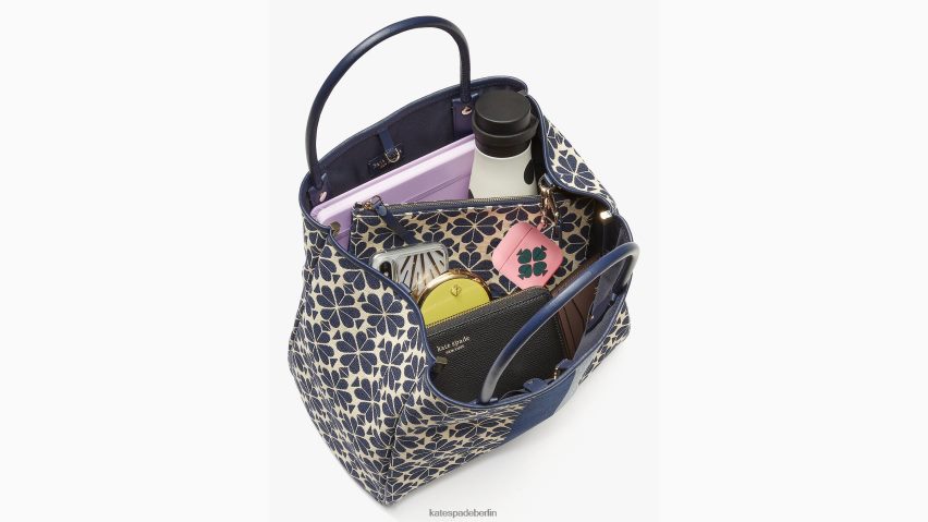 de Kate Spade Frauen Mittelgroße Tragetasche mit Blumen-Jacquard-Streifen blau-multi NB82J2158 Zubehör