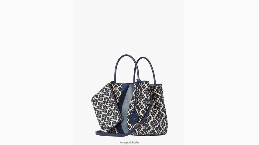 de Kate Spade Frauen Mittelgroße Tragetasche mit Blumen-Jacquard-Streifen blau-multi NB82J2158 Zubehör