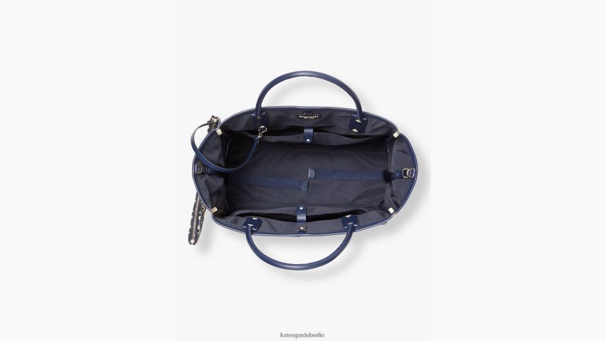de Kate Spade Frauen Mittelgroße Tragetasche mit Blumen-Jacquard-Streifen blau-multi NB82J2158 Zubehör